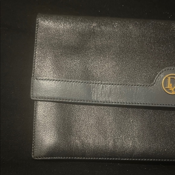 Dior Black Leather wallet with Gold Logo - Picture 10 of 16